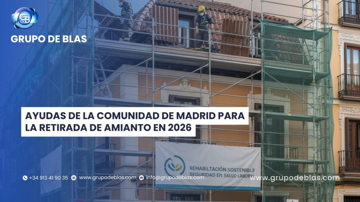 Retirada de amianto en edificio residencial de Madrid con ayudas de la Comunidad de Madrid en 2026